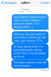 LeBron texts